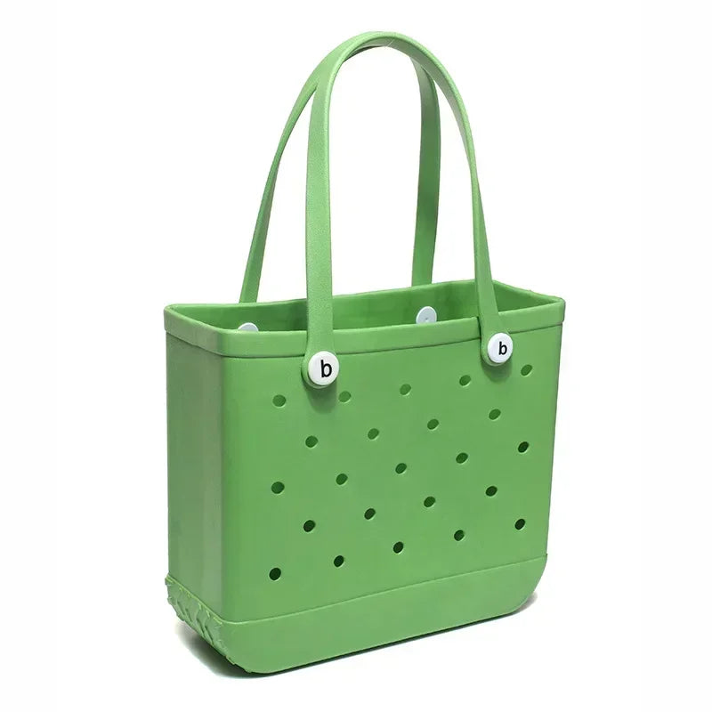 L/XL Croc Beach Tote Bag Rubber EVA Waterproof Basket Extra Large Women Shopping Shoulder Handbag Beach Jelly Sac Tote Bag Purse