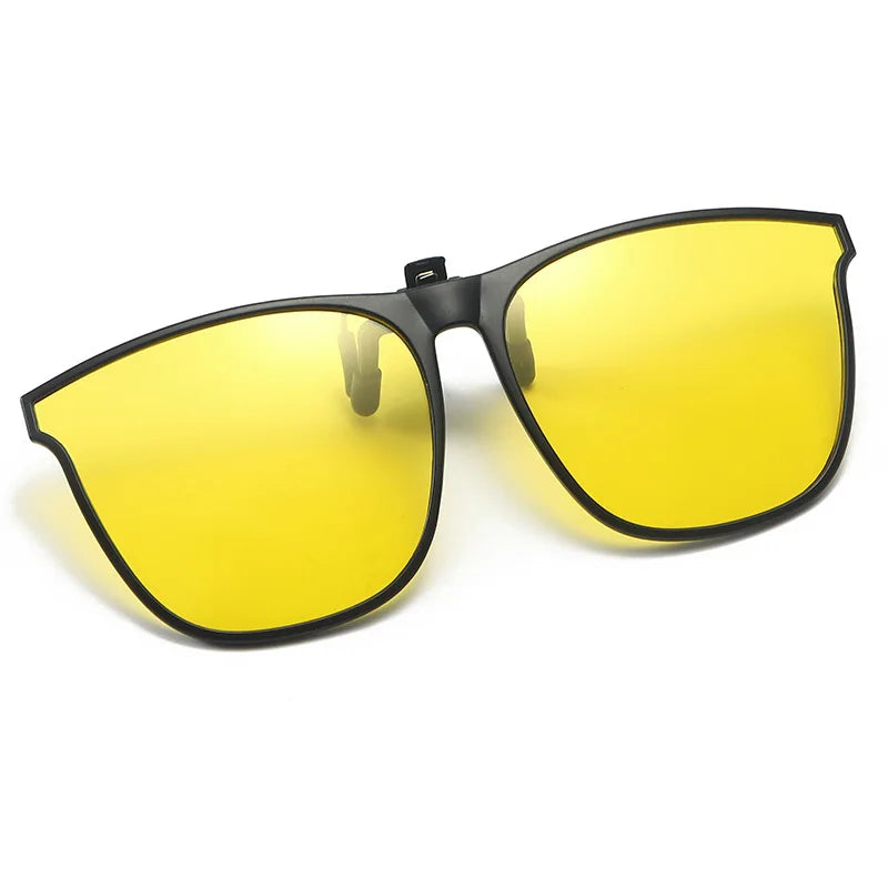 Polarized Clip On Sunglasses Men Car Driver Goggles Vintage Square Sun Glasses Oculos