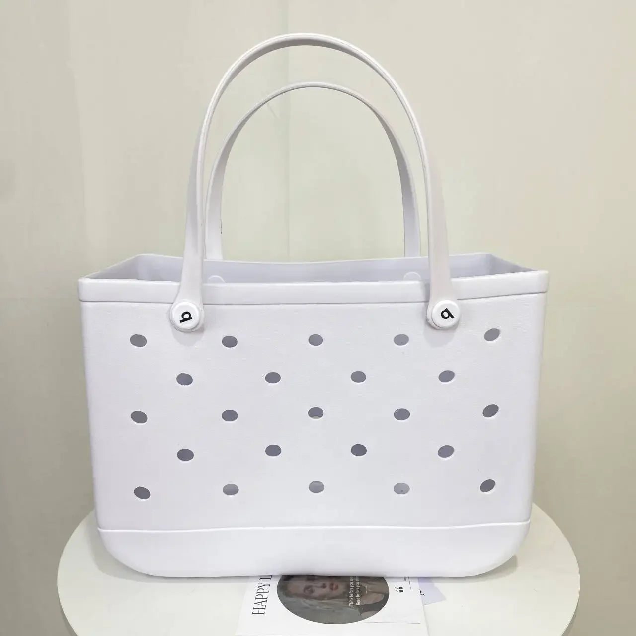 L/XL Croc Beach Tote Bag Rubber EVA Waterproof Basket Extra Large Women Shopping Shoulder Handbag Beach Jelly Sac Tote Bag Purse