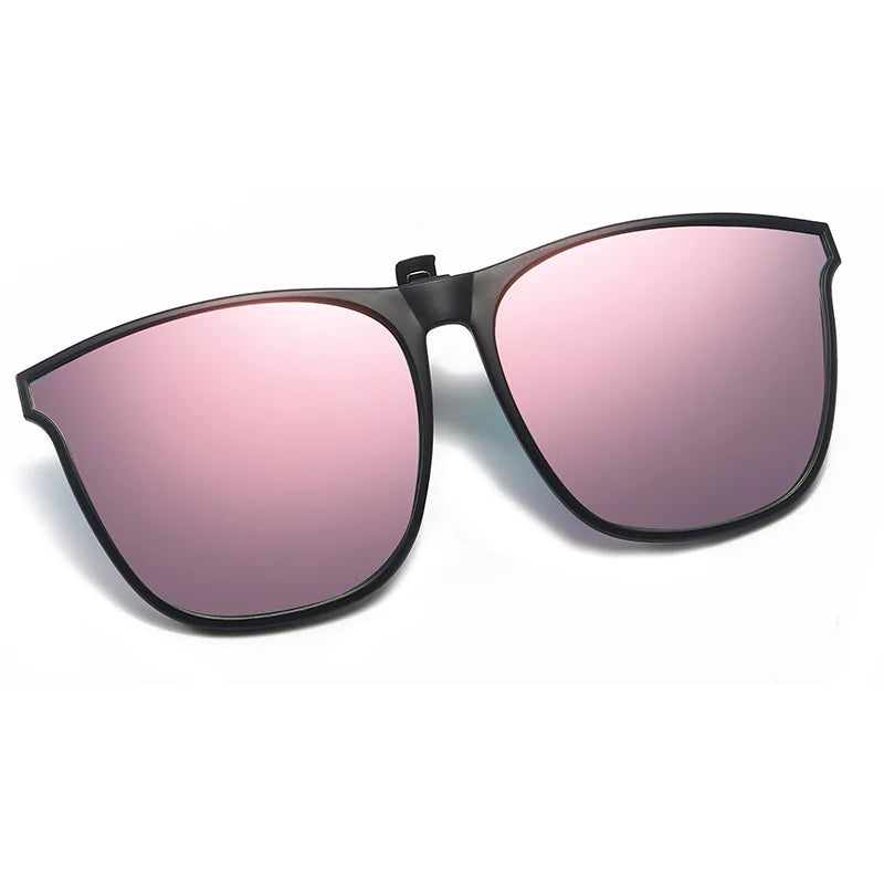 Polarized Clip On Sunglasses Men Car Driver Goggles Vintage Square Sun Glasses Oculos