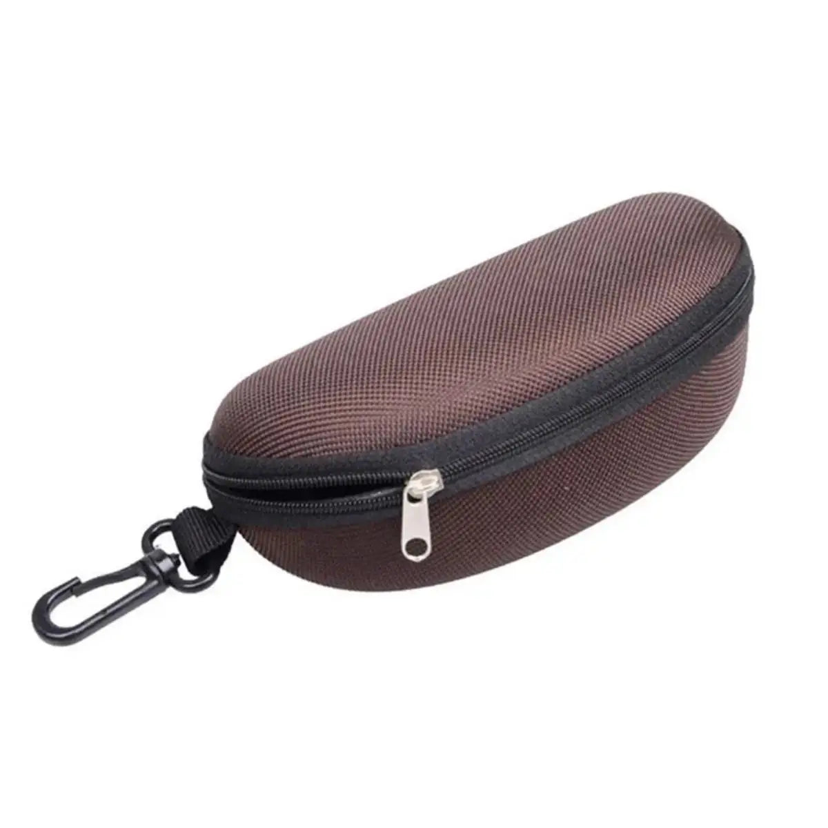 1pc Portable Sunglasses Case Protector Oxford Cloth Hard EVA Zippered Eyeglasses Case with Carabiner Unisex Eyewear Accessories