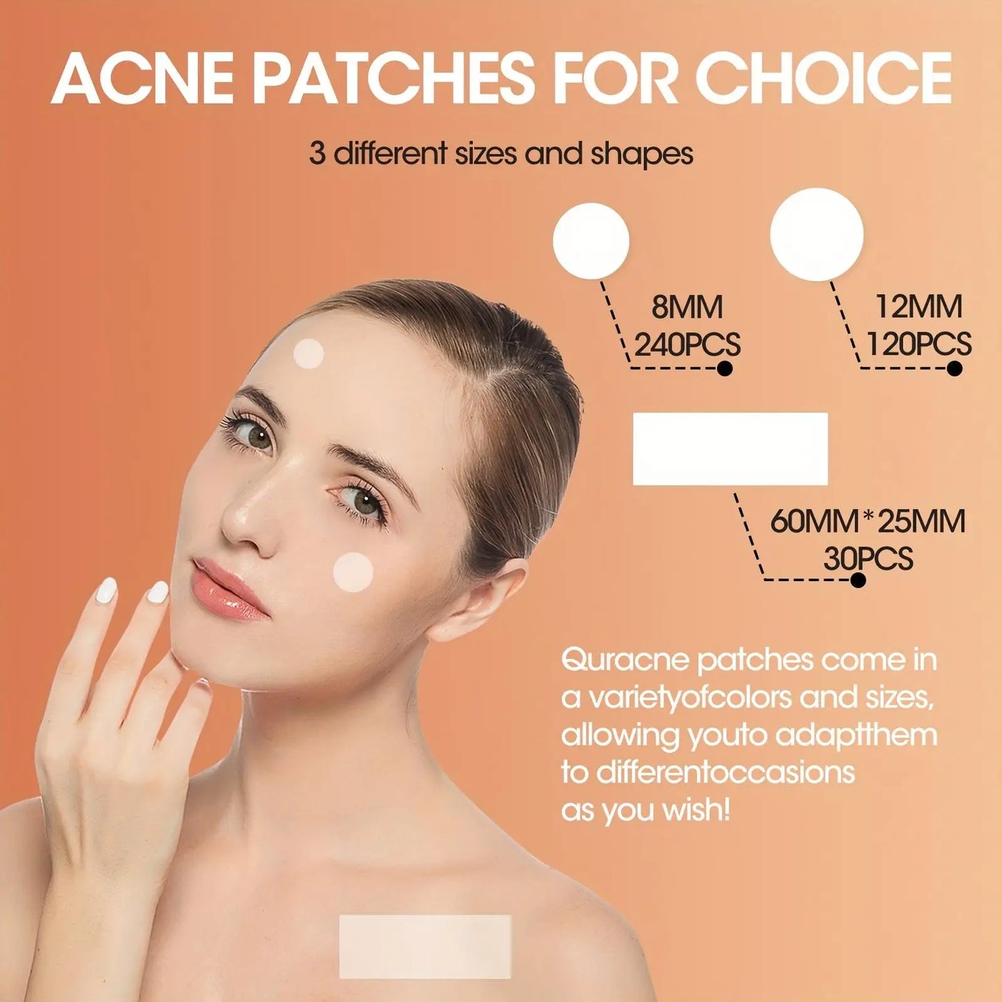 195 hydrocolloid acne patches - alcohol free, odorless, non irritating, and effective in removing acne patches