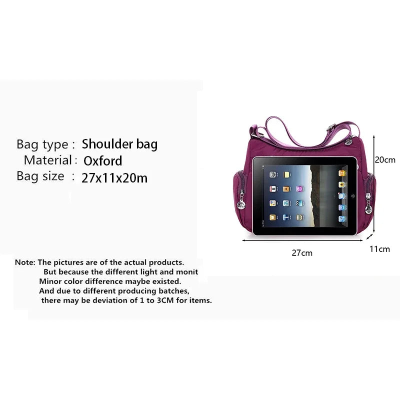Women's casual large capacity crossbody bag, multifunctional waterproof shoulder bag, shopping handbag