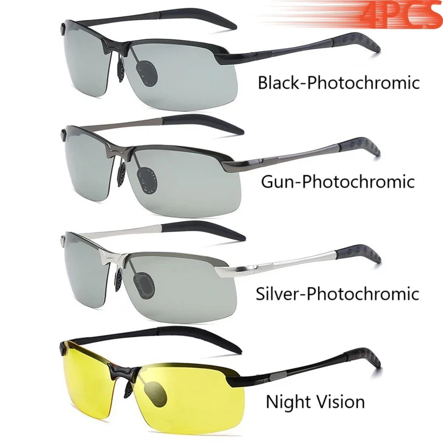 KKJOY Photochromic Polarized Sunglasses UV400 - Day Night Vision Driving Fishing Chameleon Eyewear