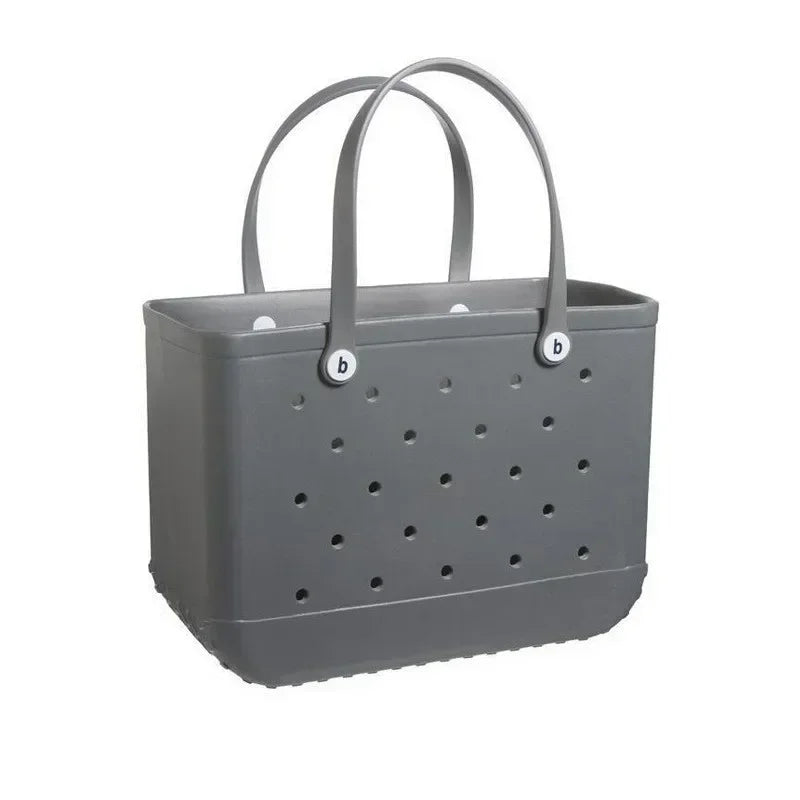 L/XL Croc Beach Tote Bag Rubber EVA Waterproof Basket Extra Large Women Shopping Shoulder Handbag Beach Jelly Sac Tote Bag Purse