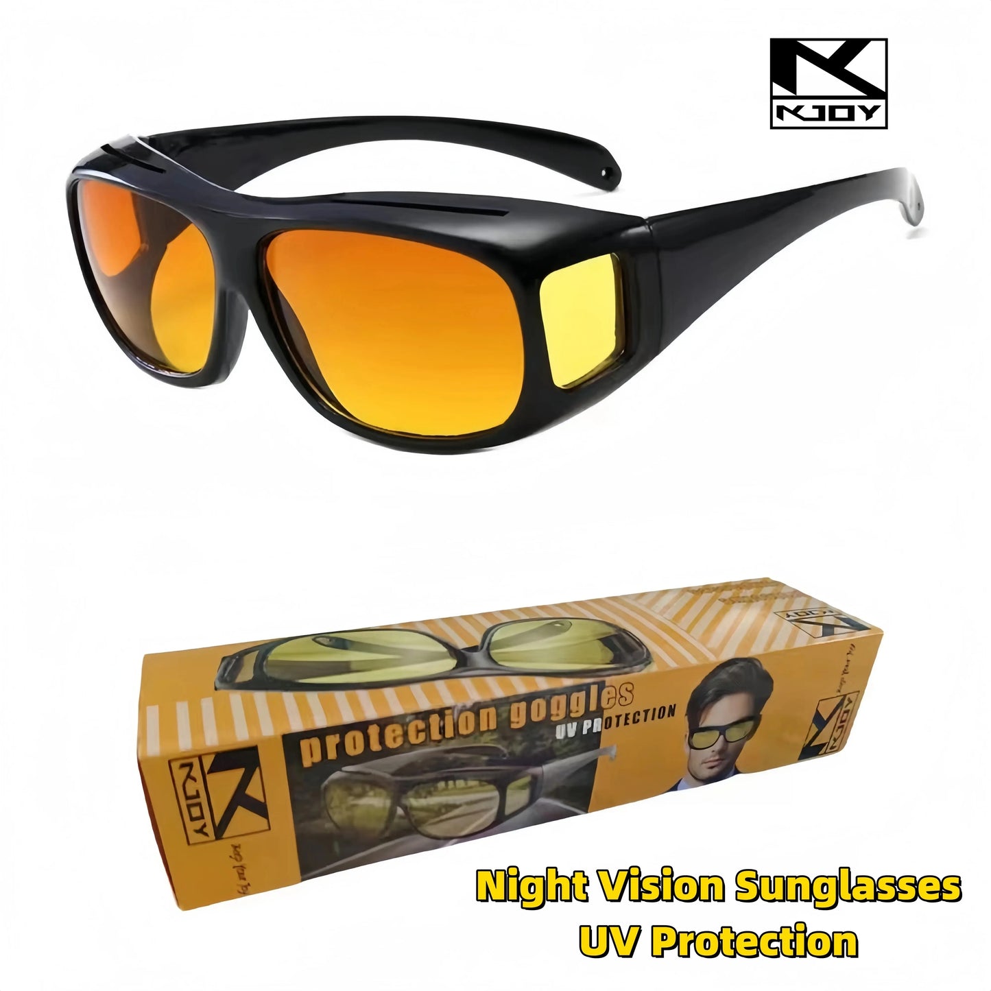 2025 KJOY Brand Night Vision Sunglasses Car Night Driving Glasses Driver Goggles Unisex Sun Glasses UV Protection Sunglasses