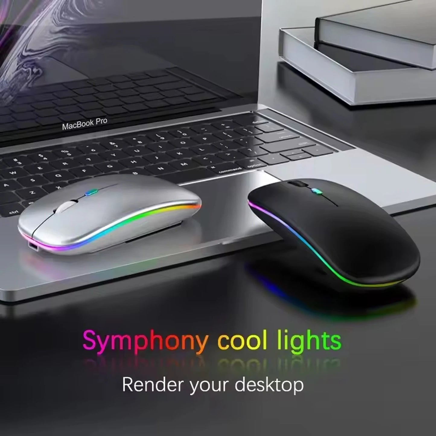 2025New Wireless Mouse Gaming Mouse Backlight USB Compatible RGB Rechargeable Mice Silent Backlit Ergonomic Mouse for Laptop PC