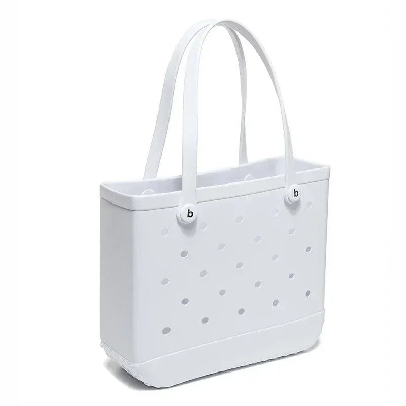 L/XL Croc Beach Tote Bag Rubber EVA Waterproof Basket Extra Large Women Shopping Shoulder Handbag Beach Jelly Sac Tote Bag Purse