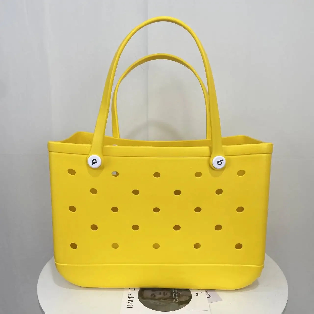 L/XL Croc Beach Tote Bag Rubber EVA Waterproof Basket Extra Large Women Shopping Shoulder Handbag Beach Jelly Sac Tote Bag Purse
