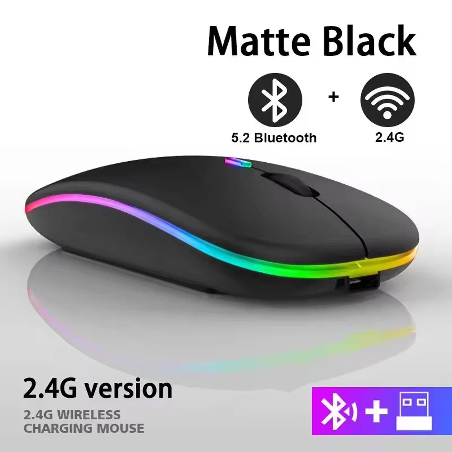 2025New Wireless Mouse Gaming Mouse Backlight USB Compatible RGB Rechargeable Mice Silent Backlit Ergonomic Mouse for Laptop PC