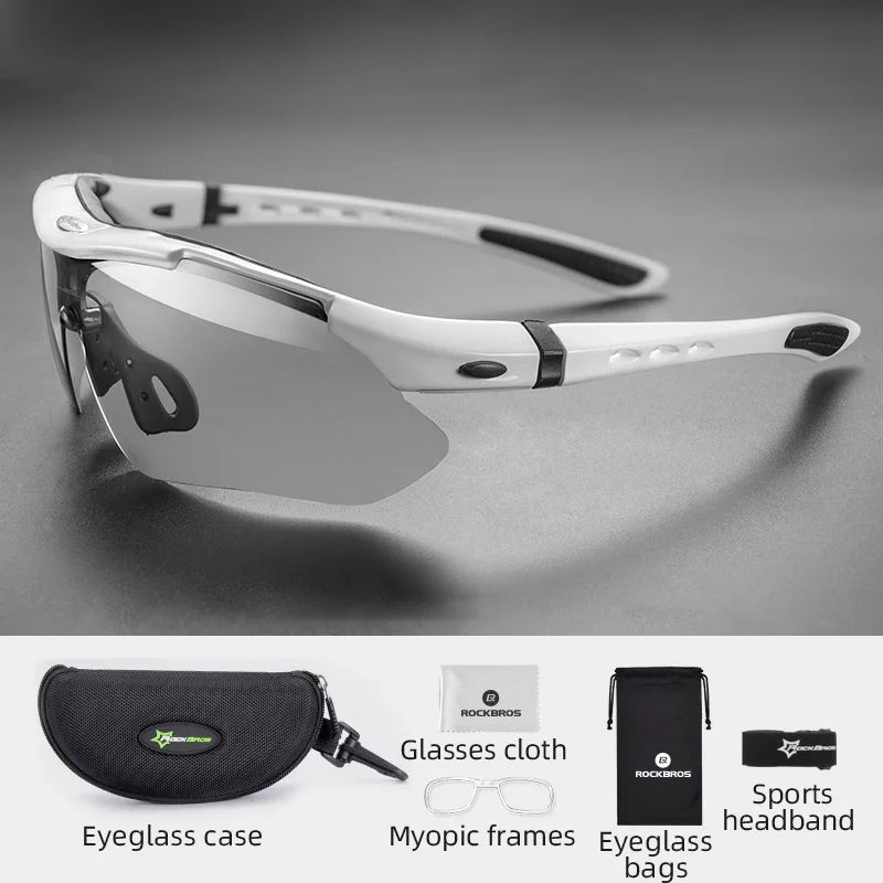 ROCKBROS Photochromic Cycling Glasses Bicycle Outdoor Sports Sunglasses Discoloration Glasses MTB Road Bike Goggles Bike Eyewear