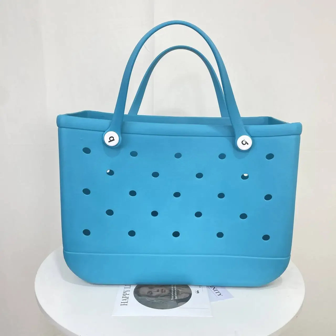 L/XL Croc Beach Tote Bag Rubber EVA Waterproof Basket Extra Large Women Shopping Shoulder Handbag Beach Jelly Sac Tote Bag Purse