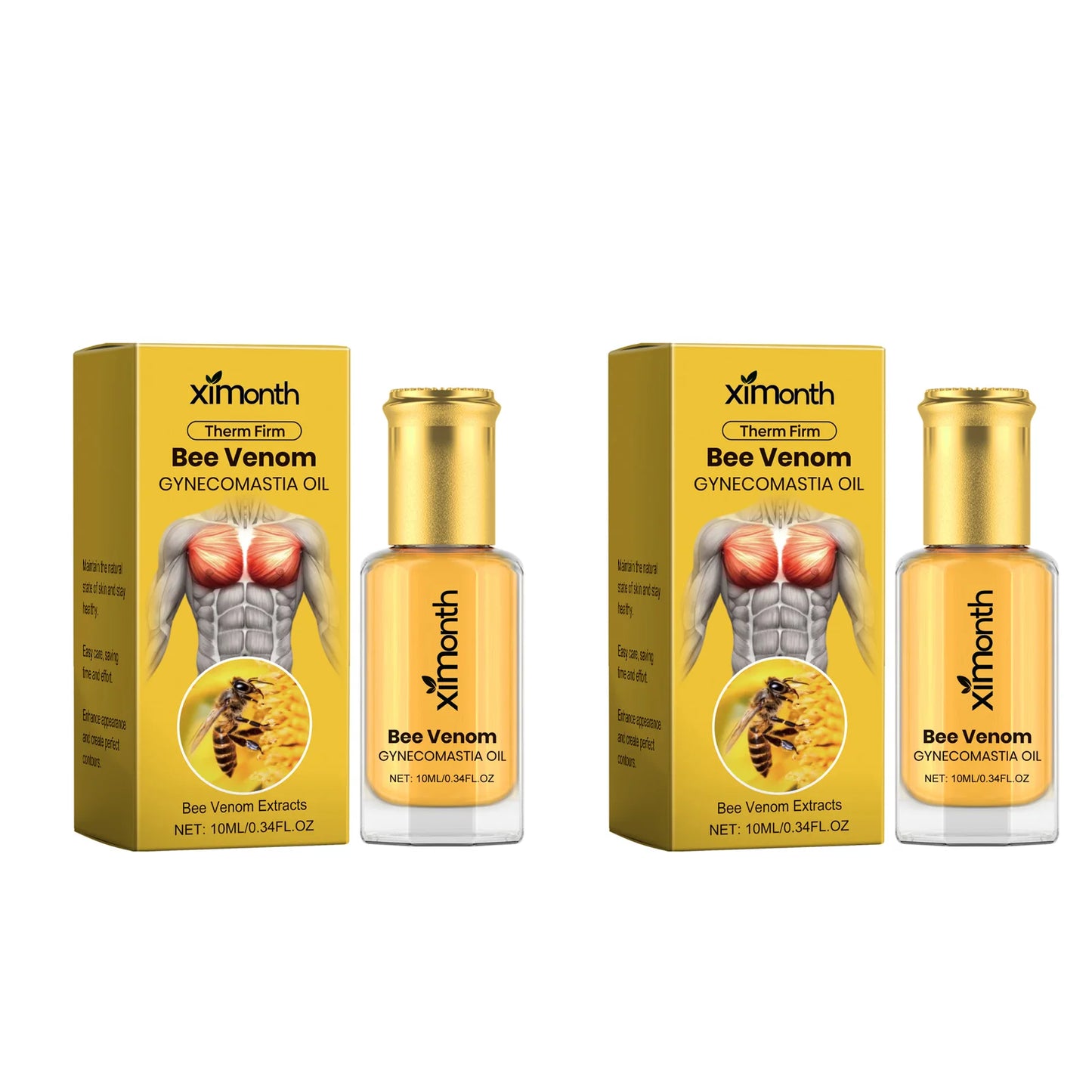 Bee Venom Men's Chest Massage Oil Firming Nourishing Care for Chest Contouring Tightening Elasticity Oil Men's Chest Skin Care