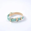 Color-blocked Genuine Leather Collar for Small to Medium-sized Dogs