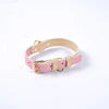 Color-blocked Genuine Leather Collar for Small to Medium-sized Dogs