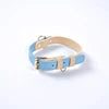 Color-blocked Genuine Leather Collar for Small to Medium-sized Dogs