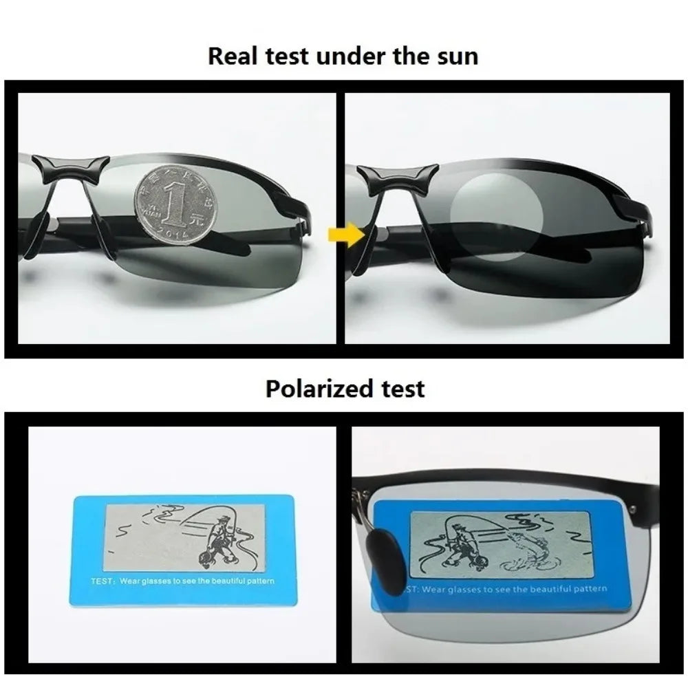 KKJOY Photochromic Polarized Sunglasses UV400 - Day Night Vision Driving Fishing Chameleon Eyewear