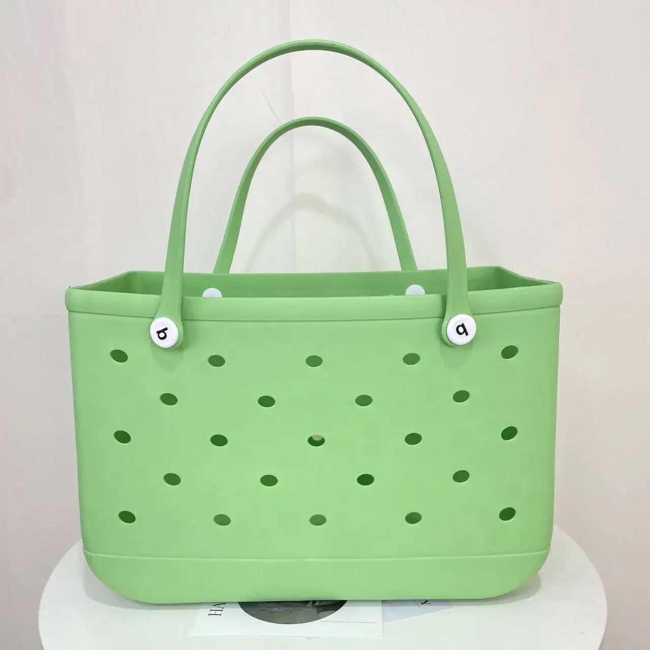 L/XL Croc Beach Tote Bag Rubber EVA Waterproof Basket Extra Large Women Shopping Shoulder Handbag Beach Jelly Sac Tote Bag Purse