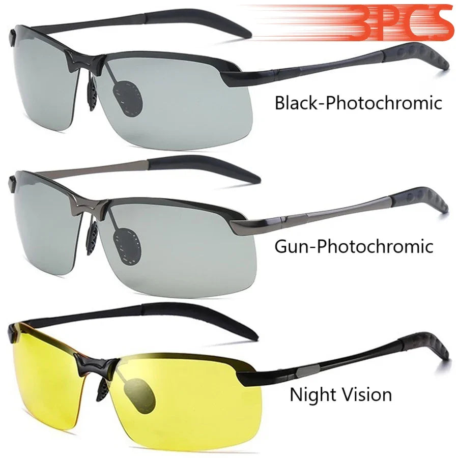 KKJOY Photochromic Polarized Sunglasses UV400 - Day Night Vision Driving Fishing Chameleon Eyewear