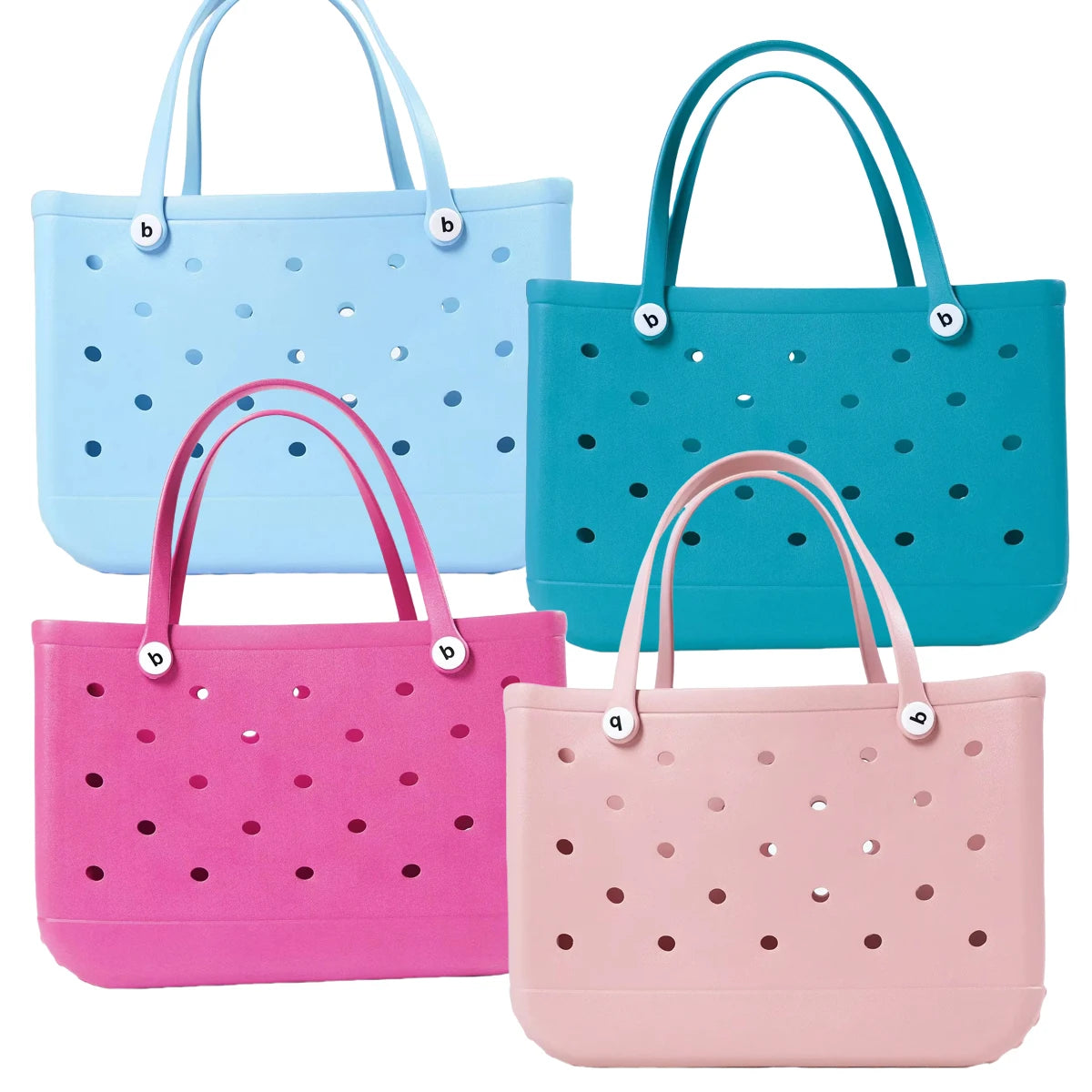 L/XL Croc Beach Tote Bag Rubber EVA Waterproof Basket Extra Large Women Shopping Shoulder Handbag Beach Jelly Sac Tote Bag Purse