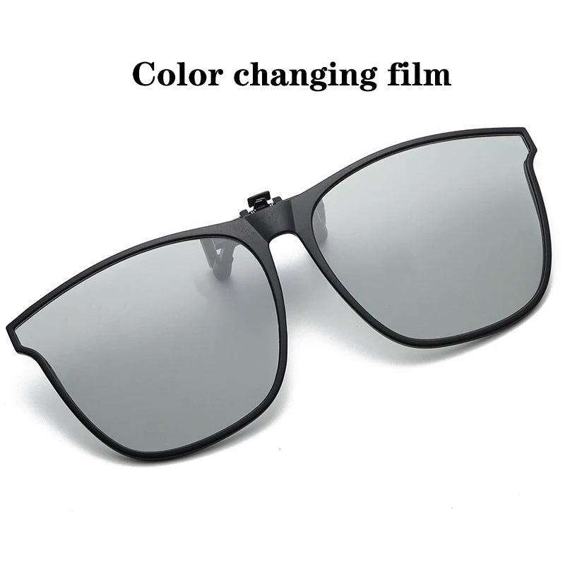 Polarized Clip On Sunglasses Men Women Photochromic Car Driver Goggles Night Vision Glasses Anti Glare Vintage Square Glasses