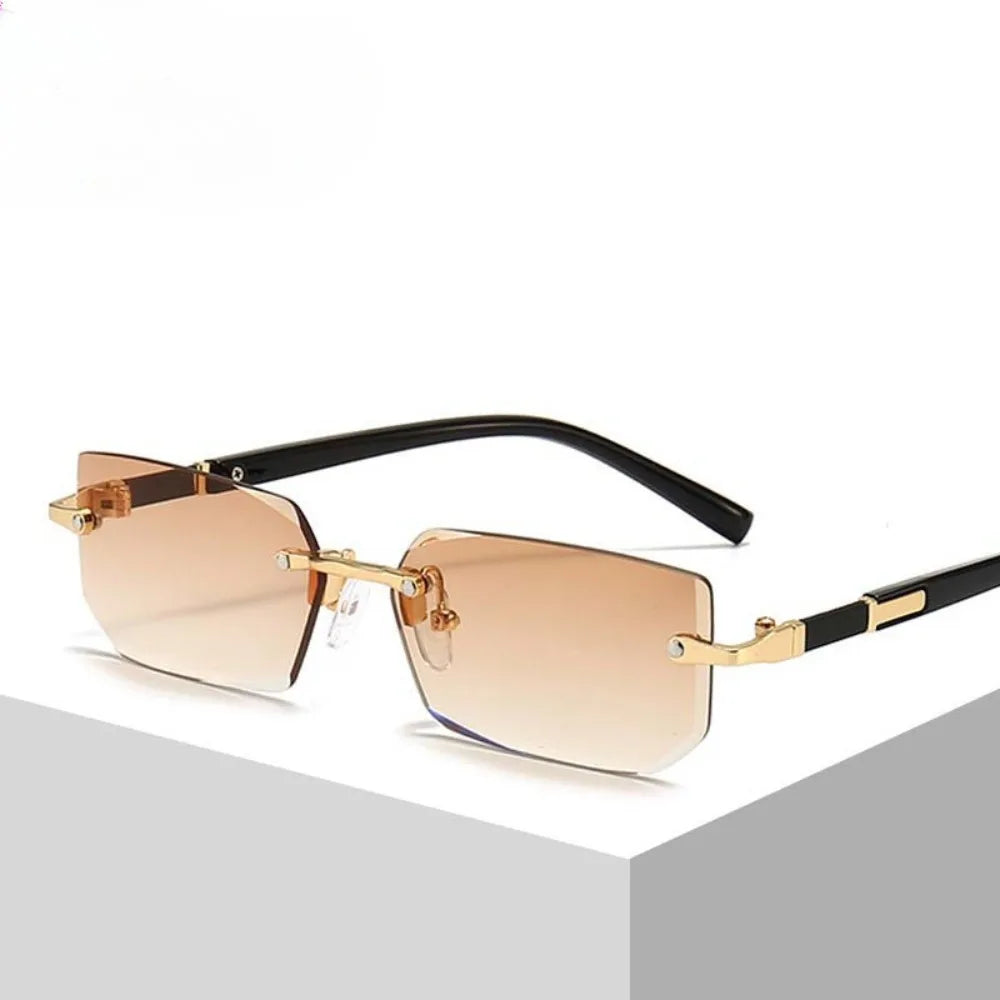 Retro Korean Sunglasses Seaside Frameless Eyeglasse Anti UV400 Gradient Shades
