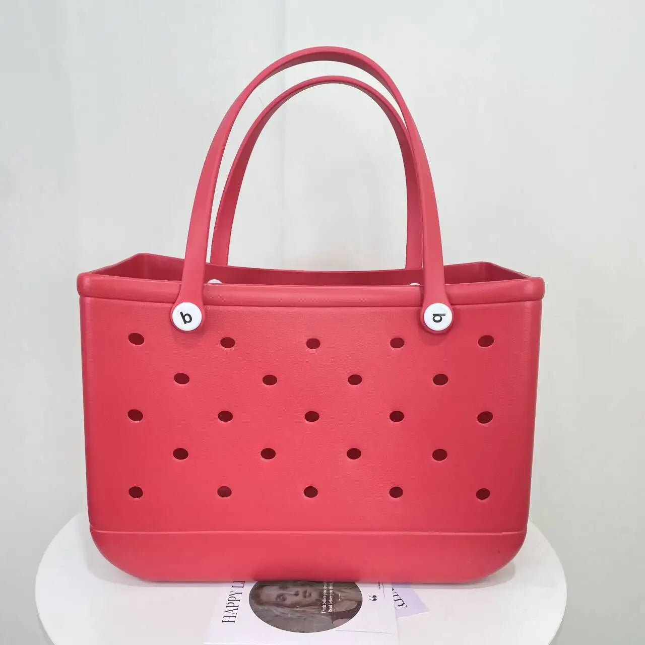 L/XL Croc Beach Tote Bag Rubber EVA Waterproof Basket Extra Large Women Shopping Shoulder Handbag Beach Jelly Sac Tote Bag Purse