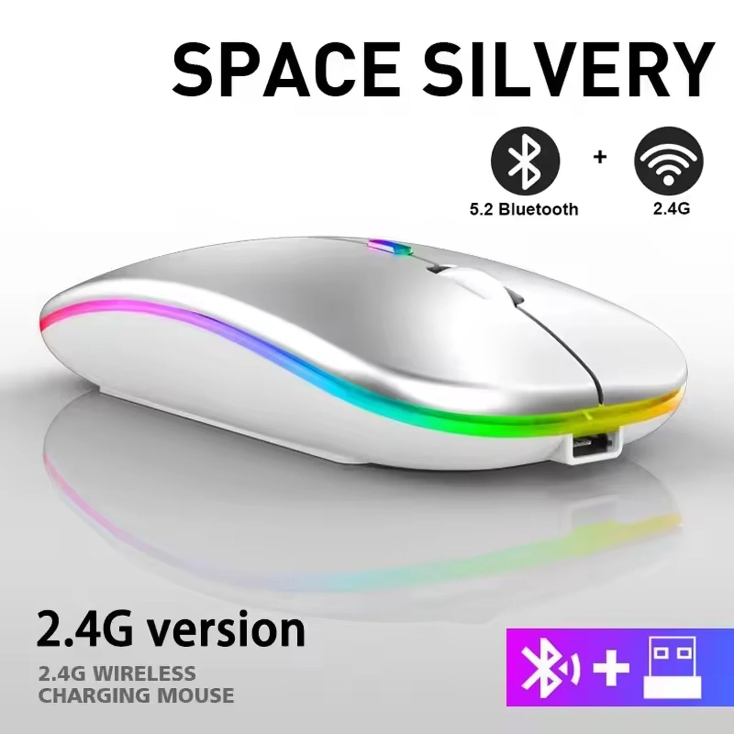 2025New Wireless Mouse Gaming Mouse Backlight USB Compatible RGB Rechargeable Mice Silent Backlit Ergonomic Mouse for Laptop PC