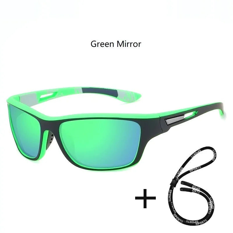 Fashion Polarized Sports Sunglasses With Chain Men Women Brand Designer Retro Sun Glasses Cycling Climbing Fishing UV400 Eyewear