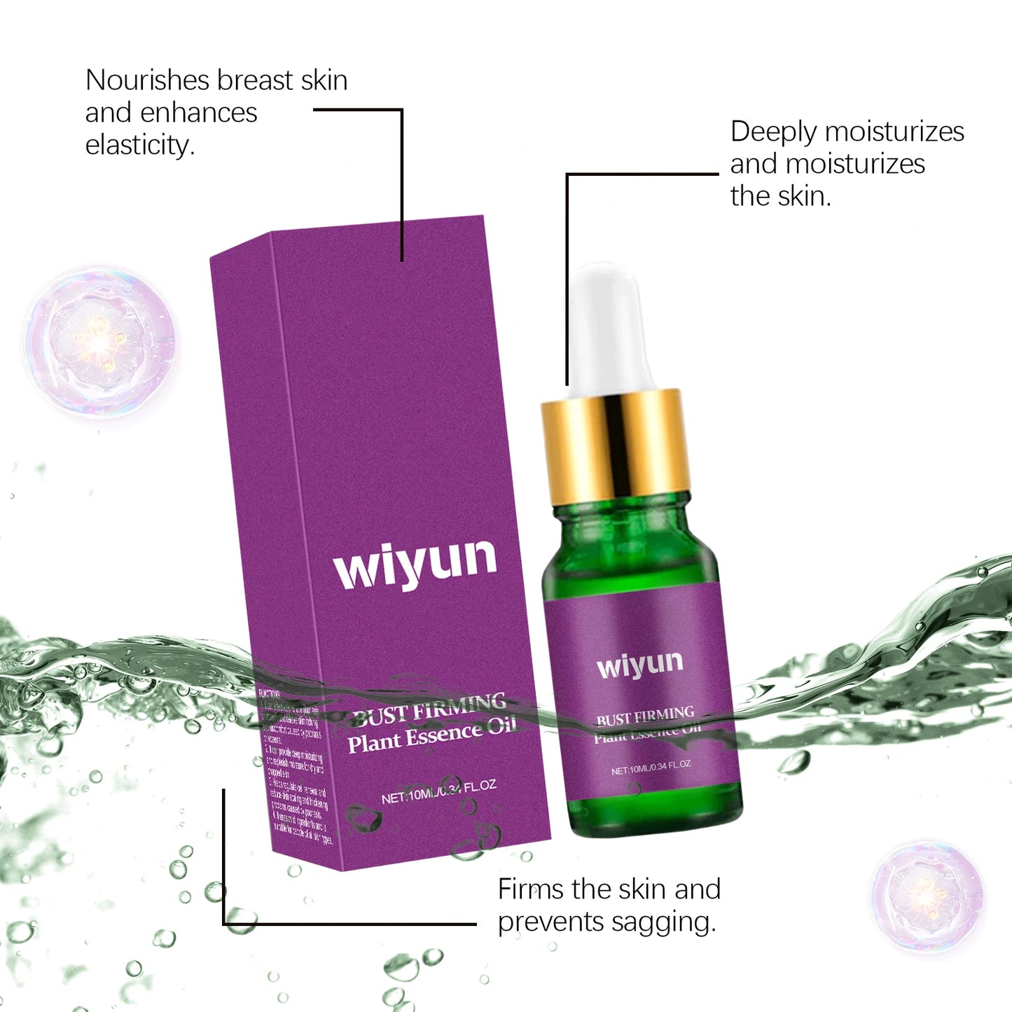 Bust Firming Plant Essence Oil, Chest Care Massage Oil, Moisturizing Enhancing Beauty, Improve the Elasticity of Skin
