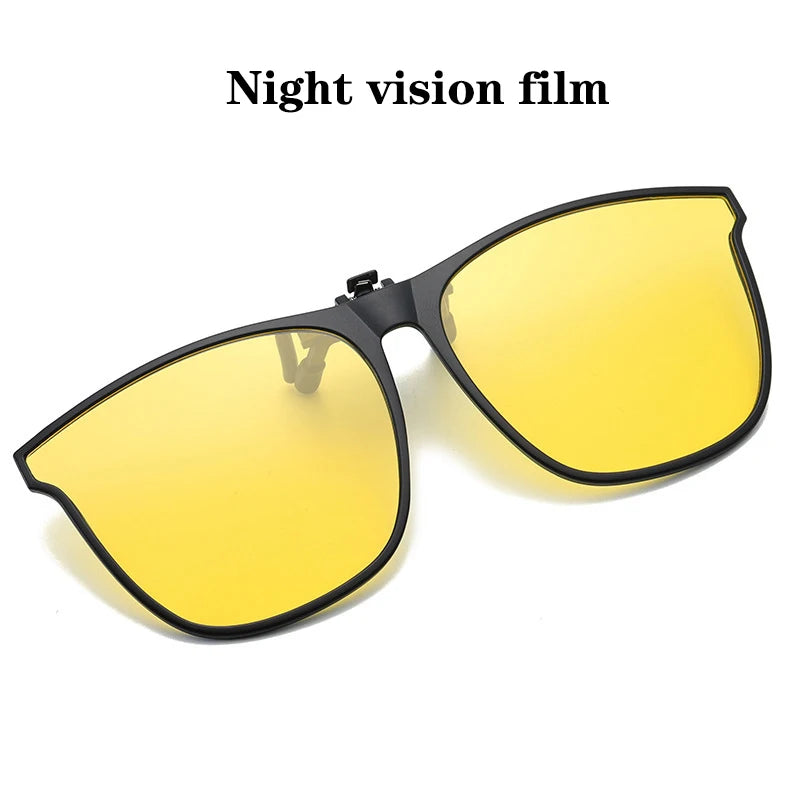 Polarized Clip On Sunglasses Men Women Photochromic Car Driver Goggles Night Vision Glasses Anti Glare Vintage Square Glasses