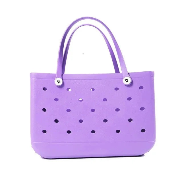 L/XL Croc Beach Tote Bag Rubber EVA Waterproof Basket Extra Large Women Shopping Shoulder Handbag Beach Jelly Sac Tote Bag Purse