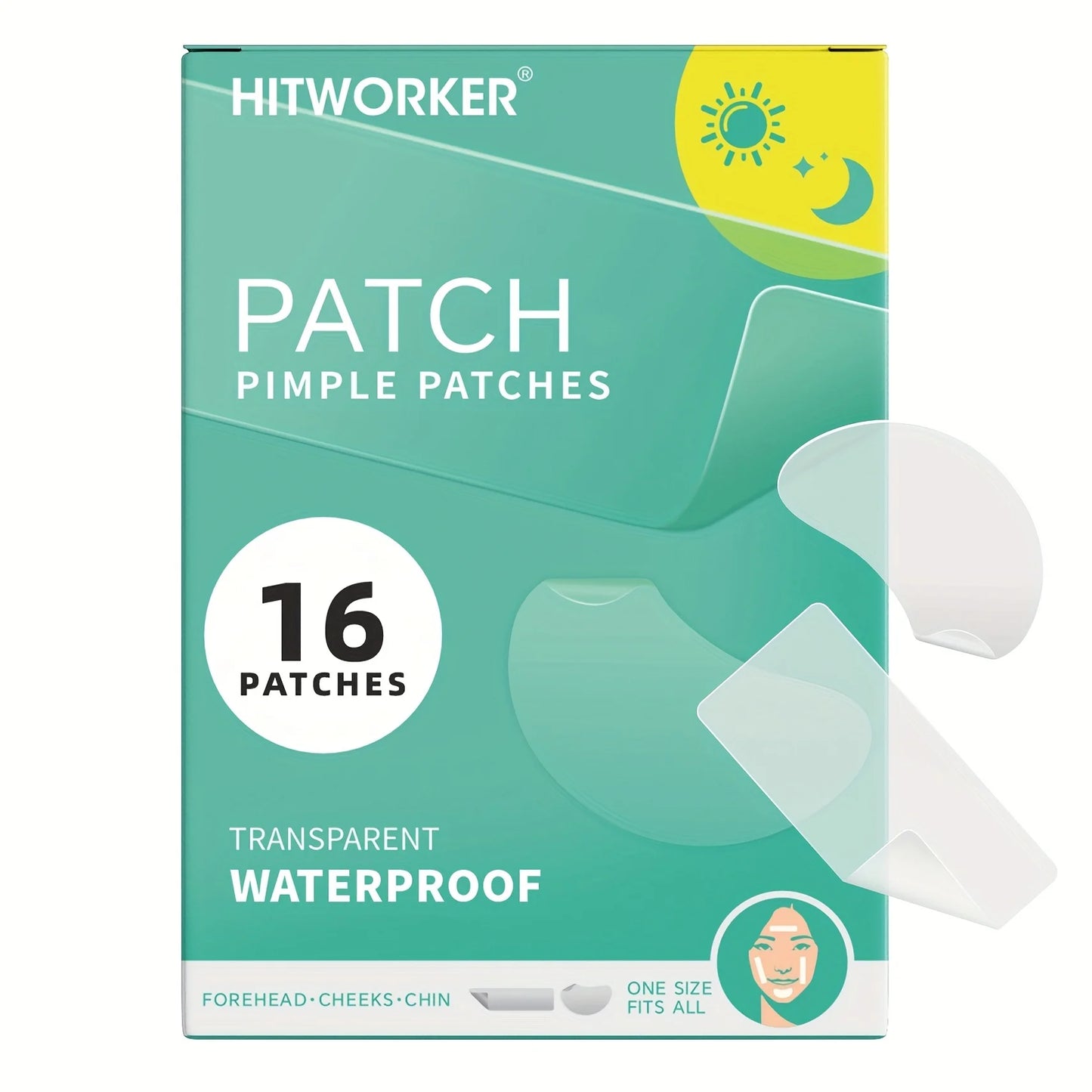 16pcs Clear Rectangle Acne Nose Patches - Day & Night Invisible Blemish Cover Spot Treatment Stickers
