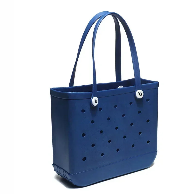 L/XL Croc Beach Tote Bag Rubber EVA Waterproof Basket Extra Large Women Shopping Shoulder Handbag Beach Jelly Sac Tote Bag Purse