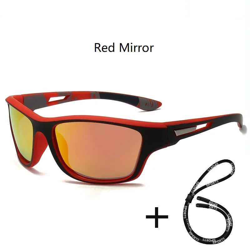 Fashion Polarized Sports Sunglasses With Chain Men Women Brand Designer Retro Sun Glasses Cycling Climbing Fishing UV400 Eyewear