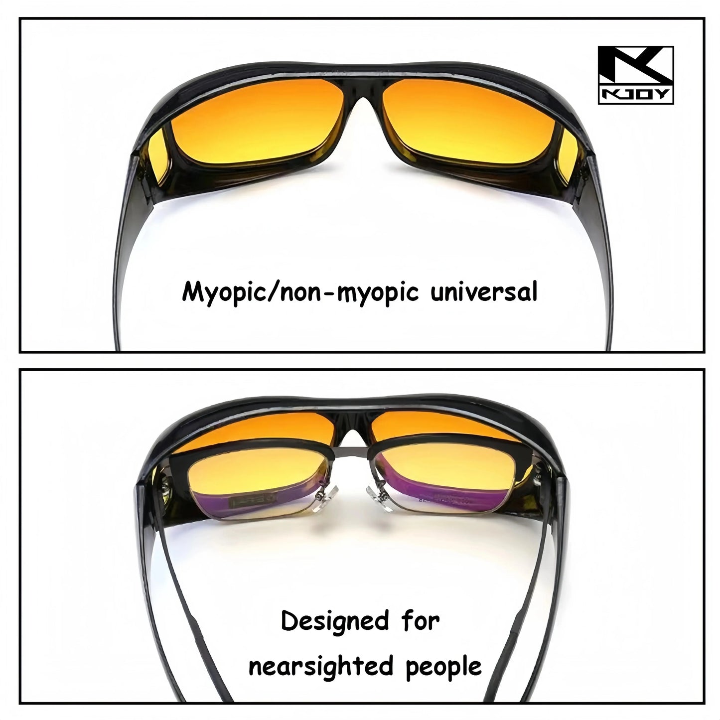 2025 KJOY Brand Night Vision Sunglasses Car Night Driving Glasses Driver Goggles Unisex Sun Glasses UV Protection Sunglasses