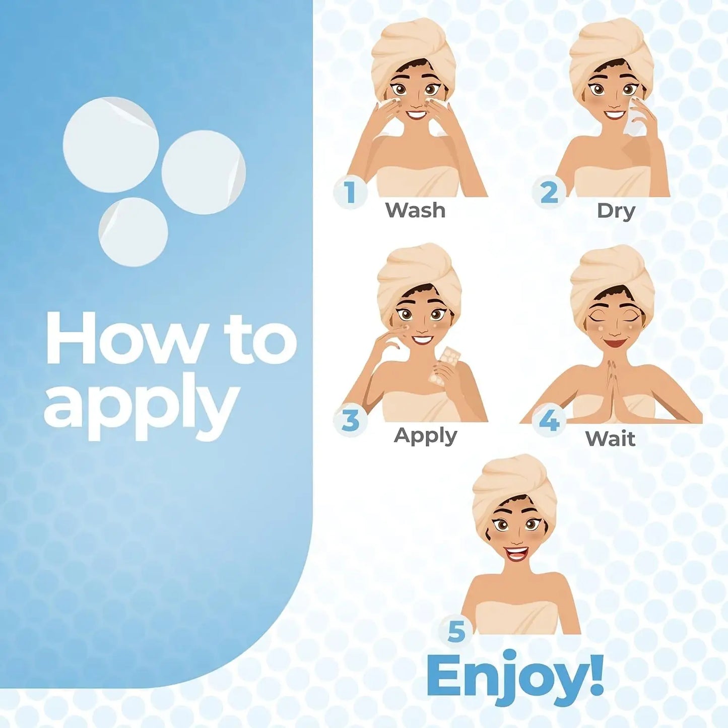195 hydrocolloid acne patches - alcohol free, odorless, non irritating, and effective in removing acne patches
