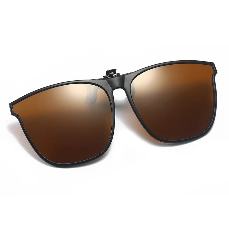 Polarized Clip On Sunglasses Men Car Driver Goggles Vintage Square Sun Glasses Oculos