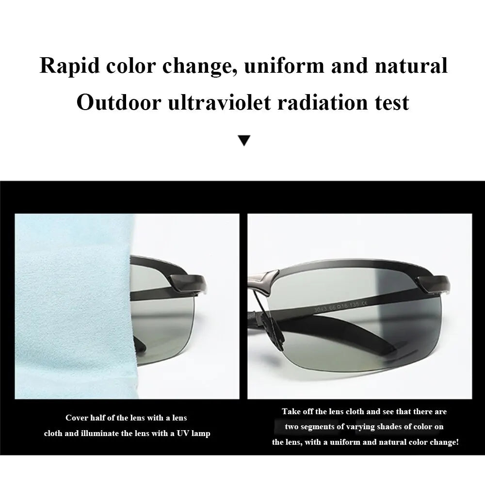 Photochromic Sunglasses Men Polarized Driving Chameleon Glasses Male Change Color Sun Glasses Day Night Vision Driver Eyewear